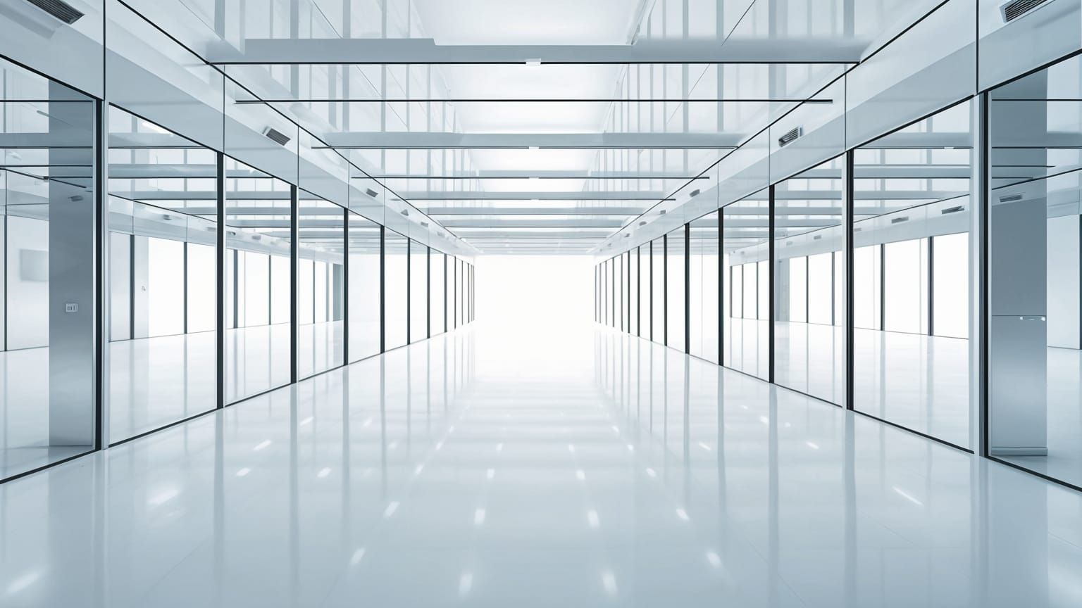 Infinity Mirrors in a Modern White Space