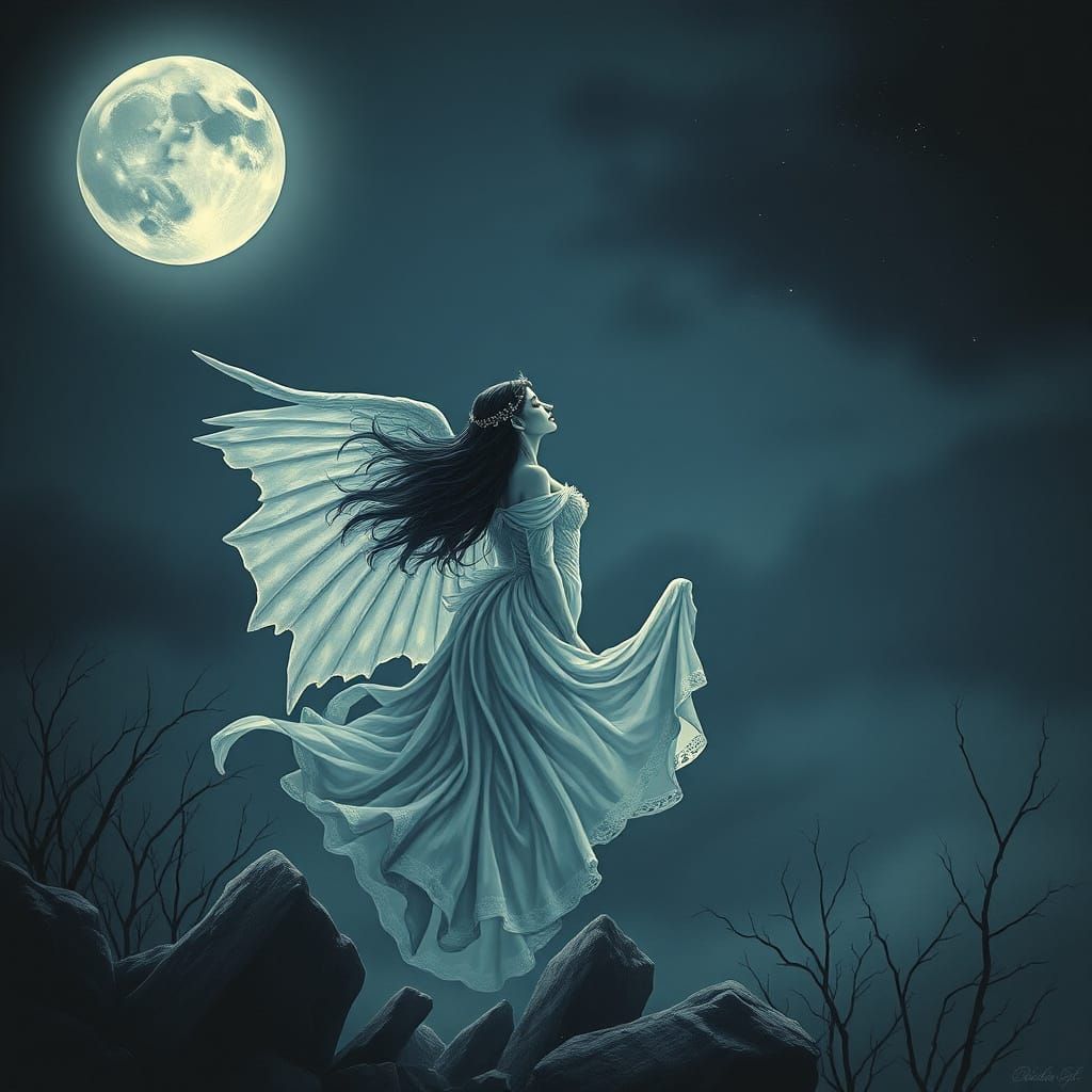 Ethereal Goddess in Lunar Glow