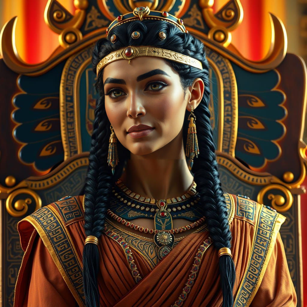 Ancient Egyptian Queen in Hyperrealistic Portrait
