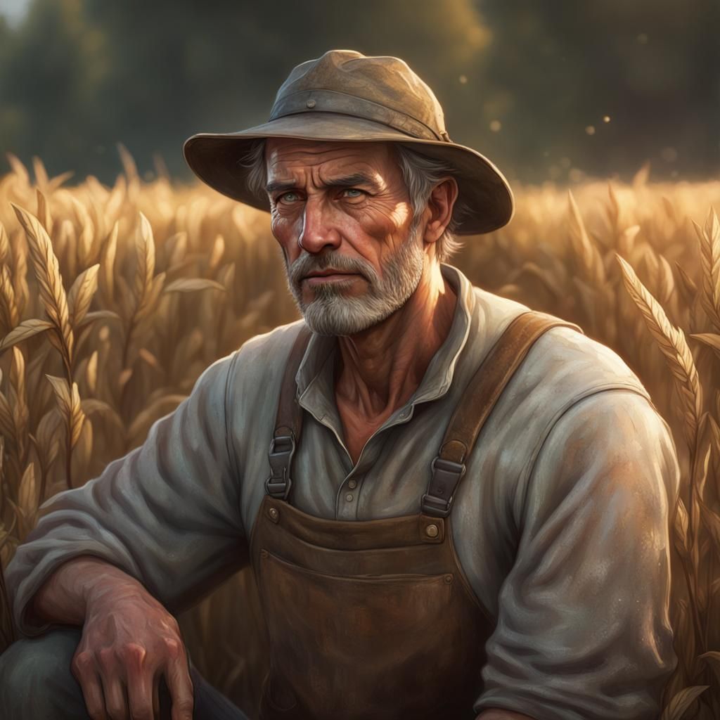 Detailed Farmer Portrait with Dynamic Lighting
