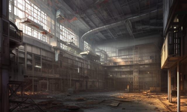Photorealistic Abandoned Factory Architectural Rendering