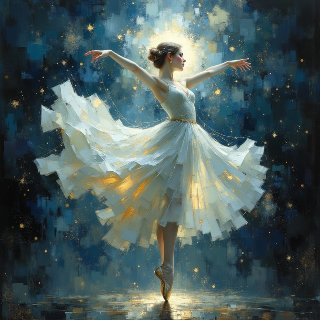 Ethereal Ballerina in Divine Oil Style