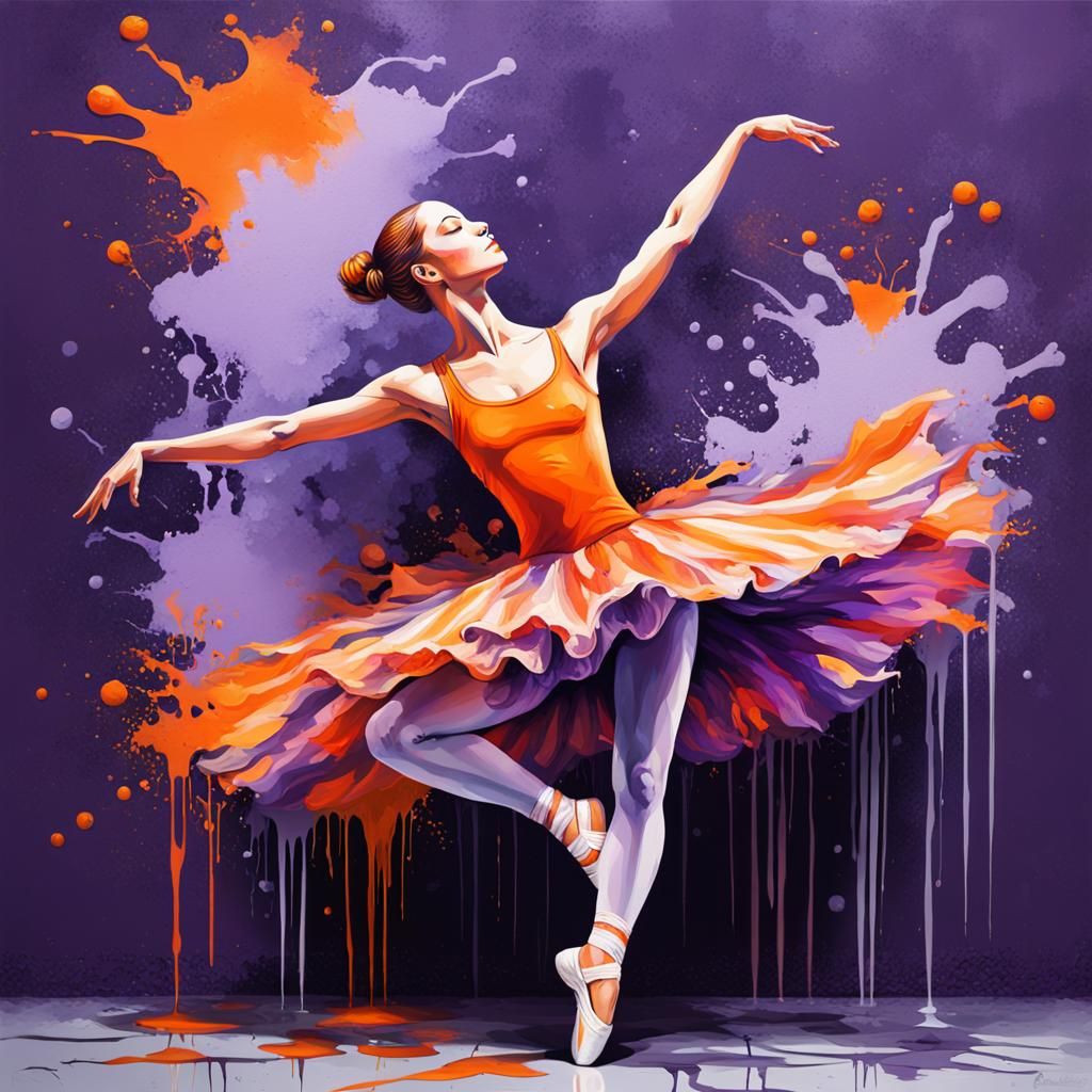 Underwater Ballerina in Graffiti Art Style