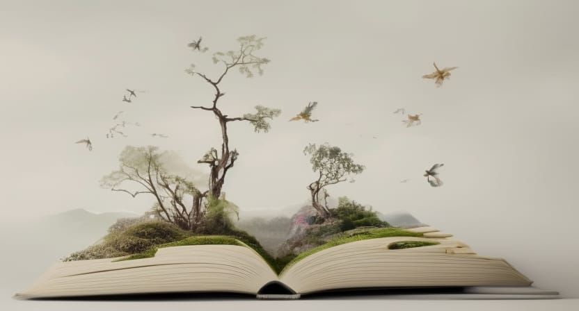 Botanical Book Spills Forth Life in Detailed 3D Render