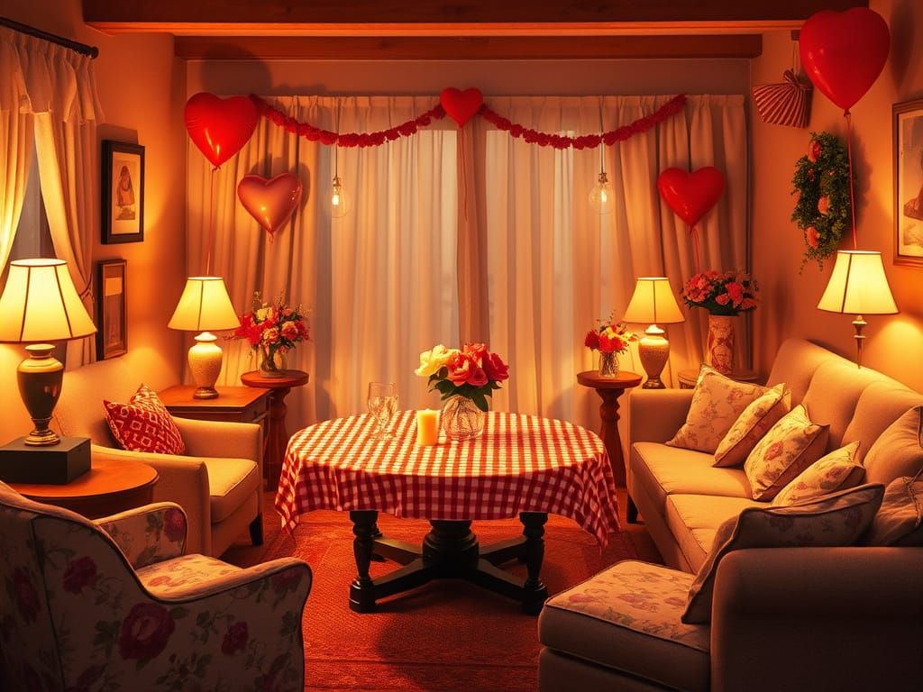 Cozy Retro Valentine's Day Parlor