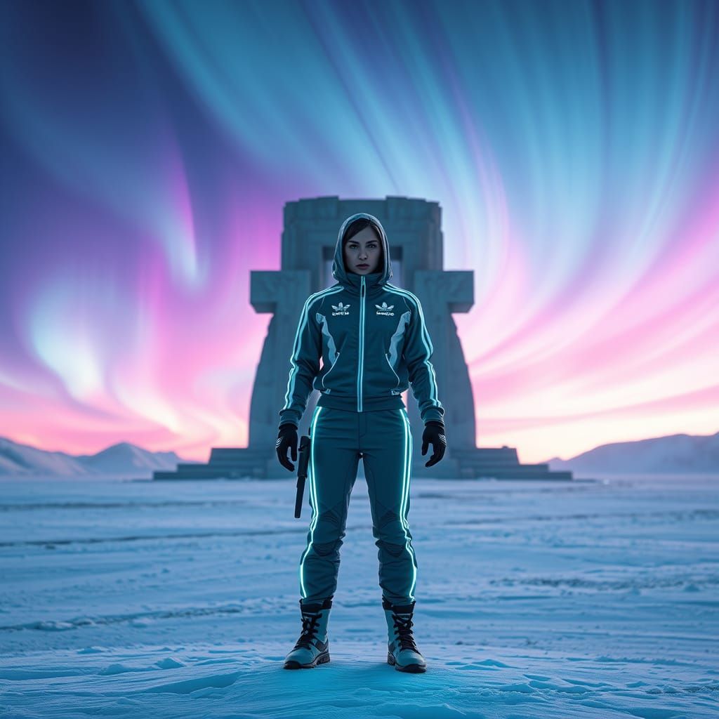 Slavic Warrior Queen in Cyberpunk Wasteland