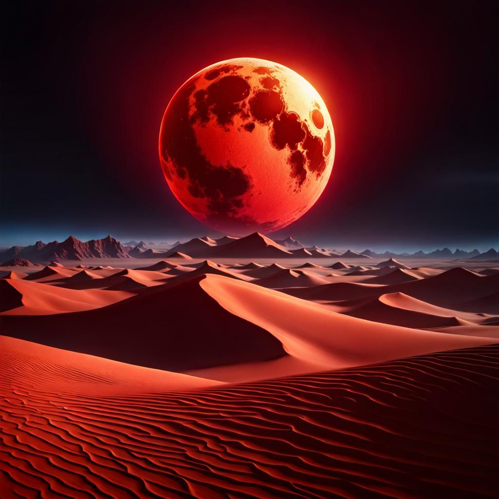 Blood Moon Rising: Detailed Matte Painting