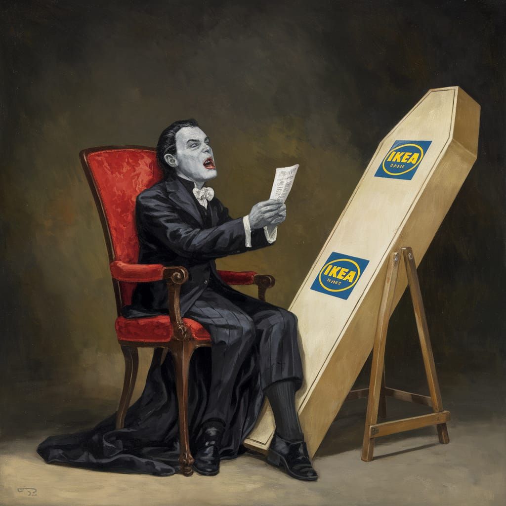 Vampire's Ikea Nightmare in Egon Schiele Style