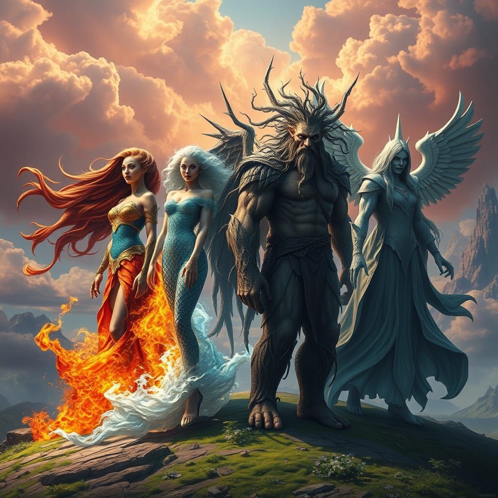 Elemental Guardians Unite in Epic Landscape