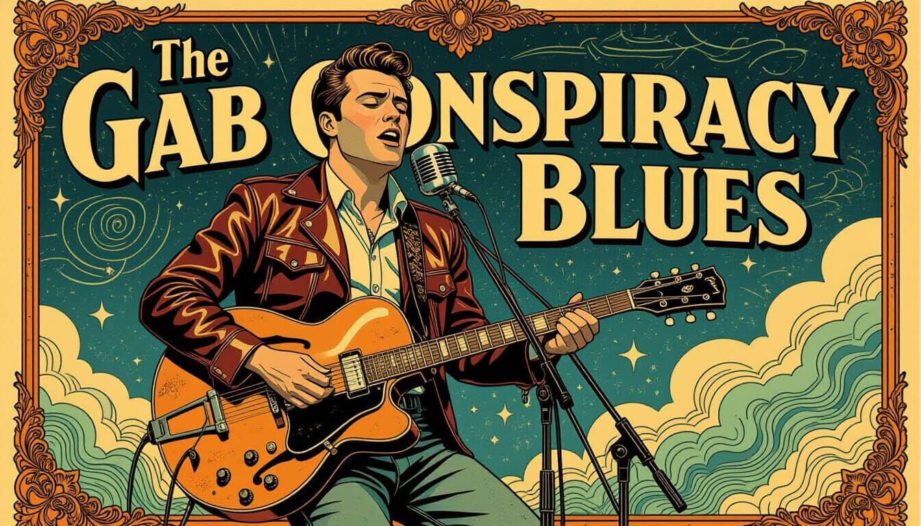 Blues Singer in Art Deco Dystopia with Electric Guitar