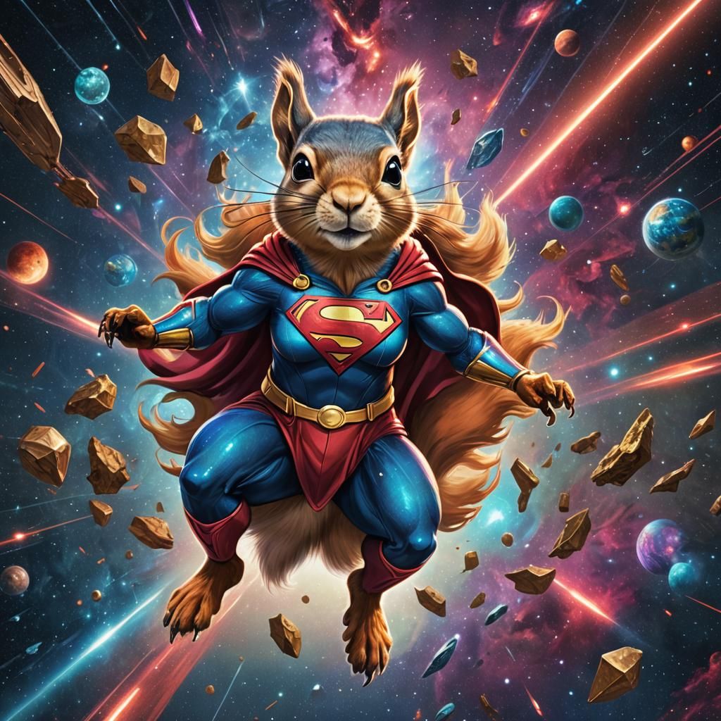 Cosmic Squirrel as Supergirl: Holographic Astral Illustratio...