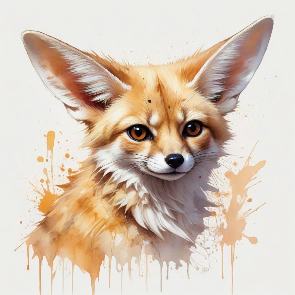Fennec Foxes: Whimsical Tricksters in Watercolour Style