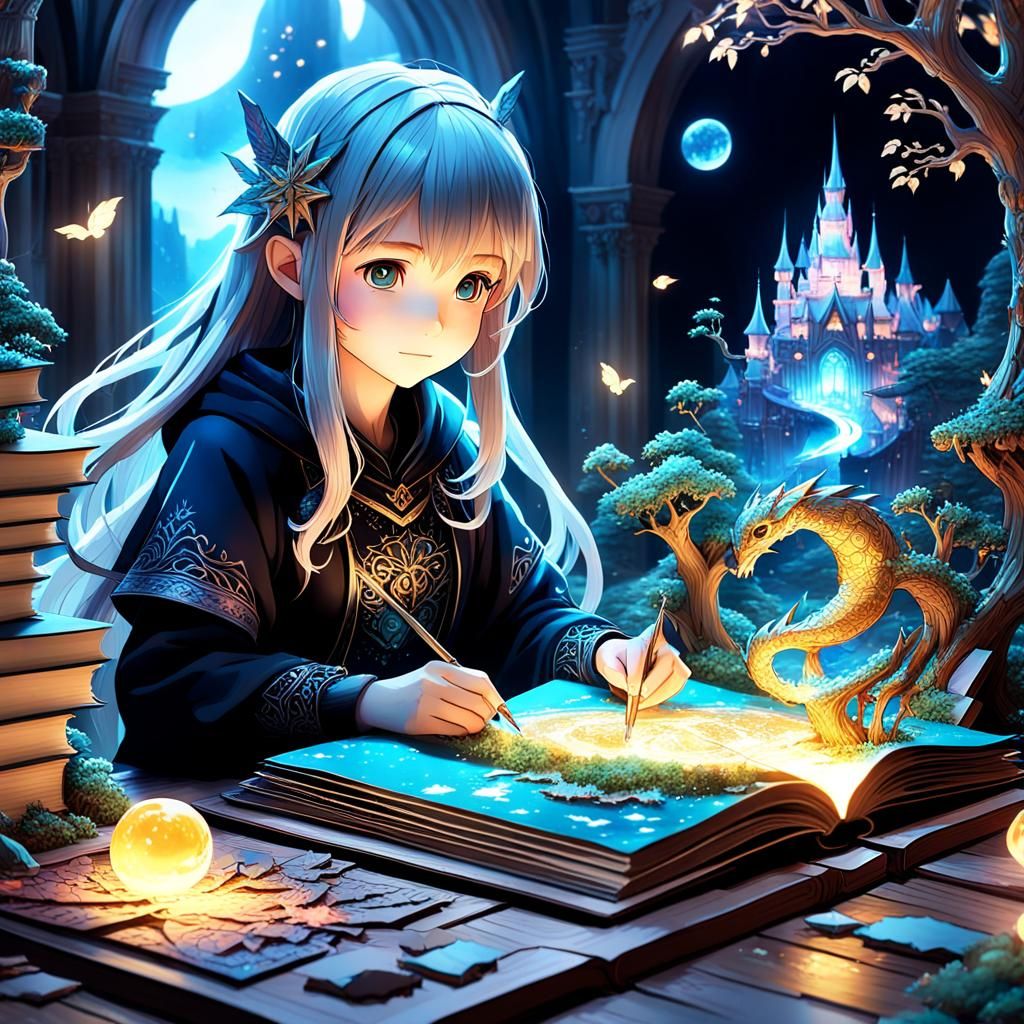 Magical Fantasy Pop-Up Book Creation in 3D Anime Art