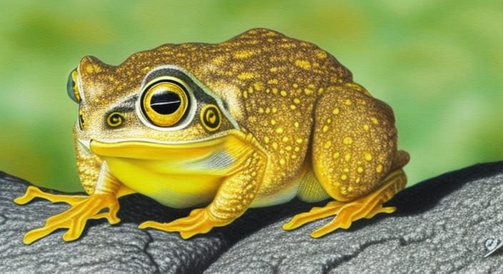 Realistic Colored Pencil Drawing of Desert Rain Frog