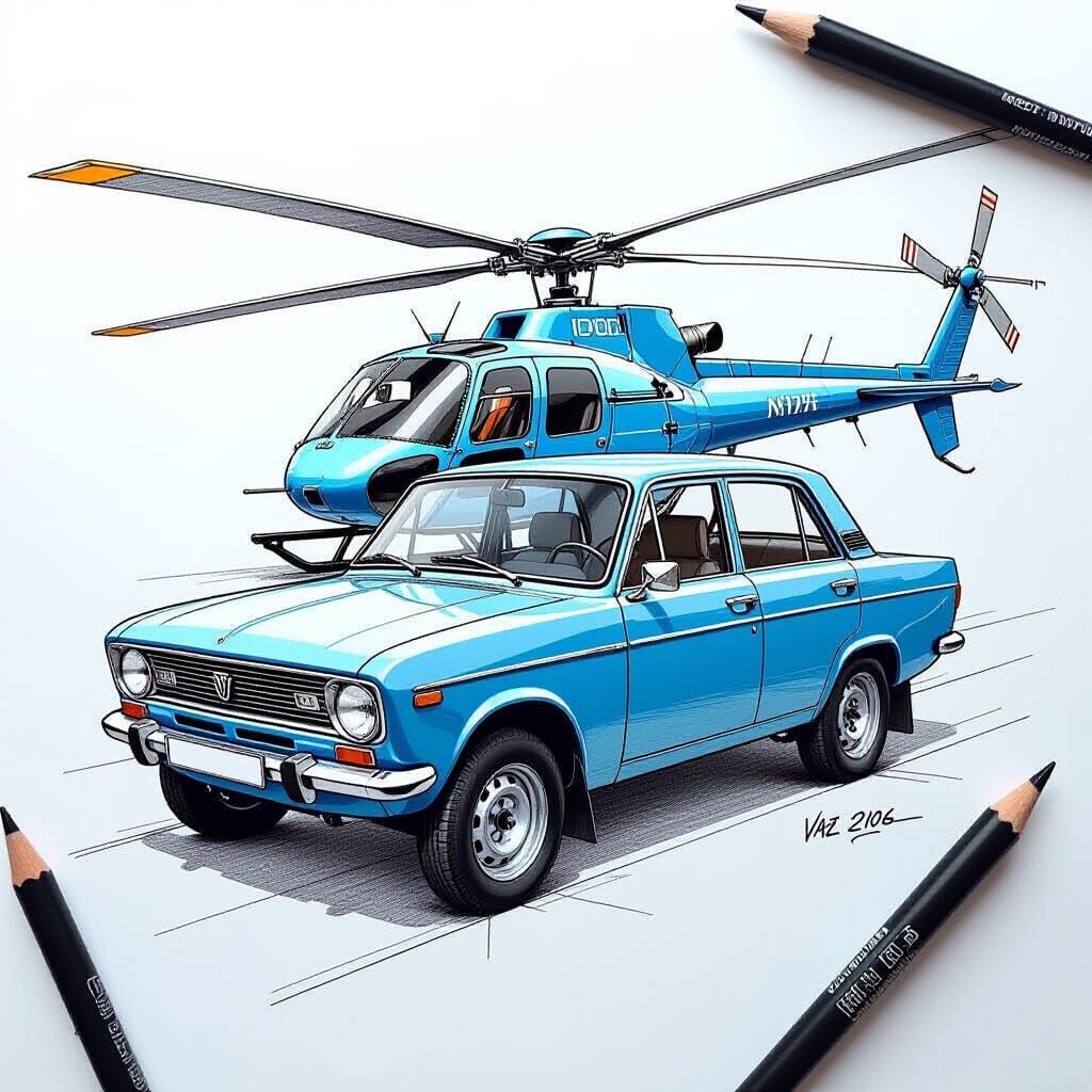 VAZ 2106 Helicopter Hybrid Design Blueprints