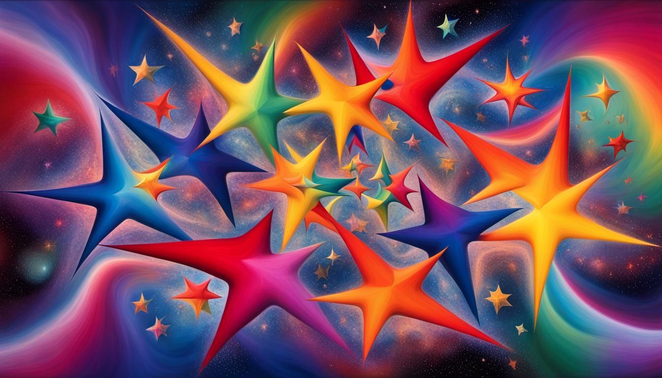 Cosmic Stars in Abstract Expressionism Style