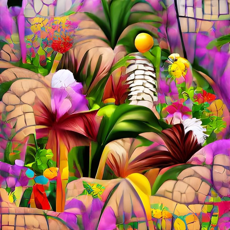 Lush Tropical Flowers in Digital Painting