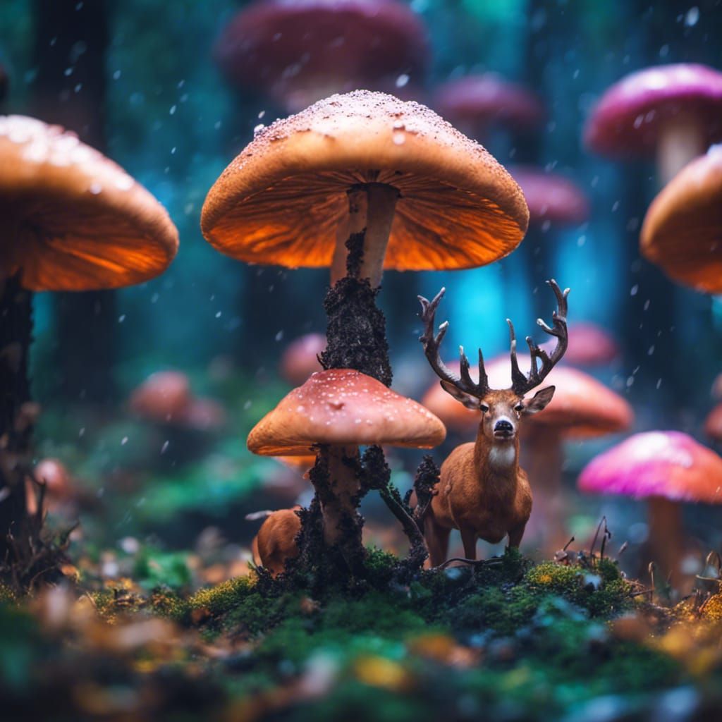 Majestic Deer Herd in Mycelial Forest, National Geographic S...