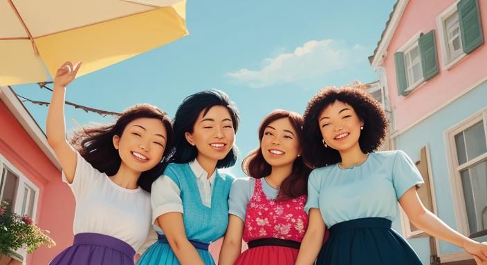 Heartwarming Friends Illustration in Vinyl Toy Style