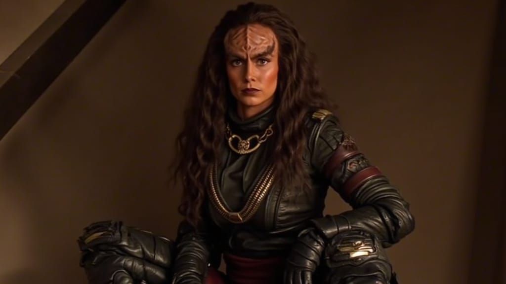 Confident Klingon Warrior in Leather Boots