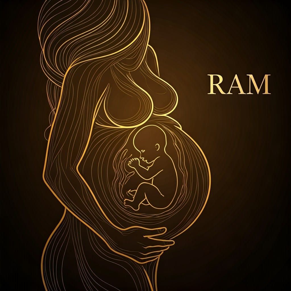 Ethereal Golden Scene of Pregnant Woman in Serene, Intimate ...