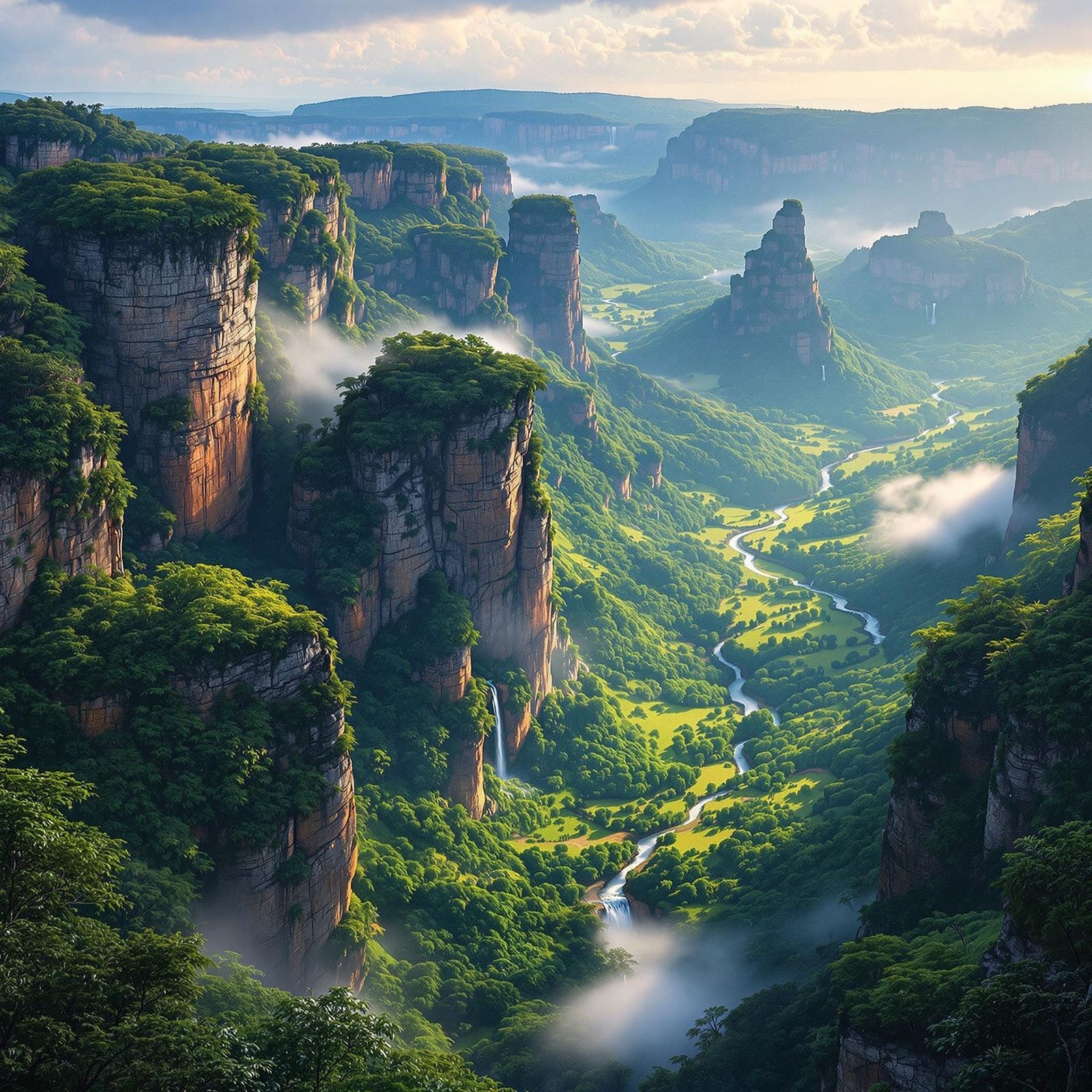 Majestic Chapada Diamantina Landscape in Hyper-Realistic Sty...