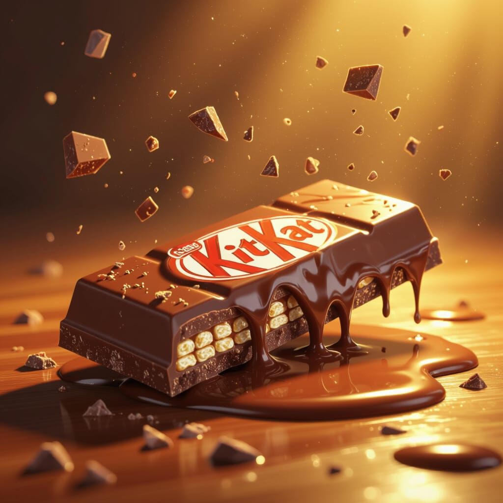 Melting Kit Kat Bar in Golden Light