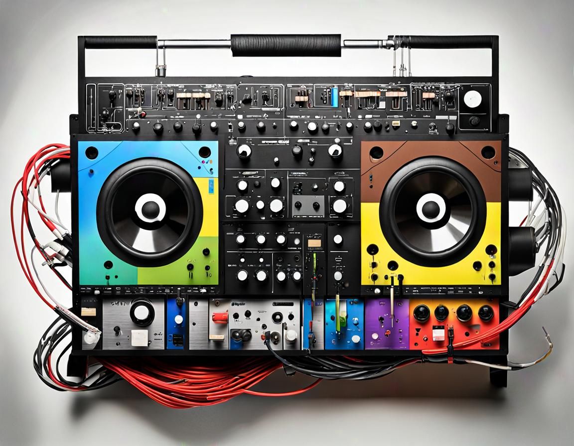 Eurorack Modular Synthesizer Boombox with Patch Cables