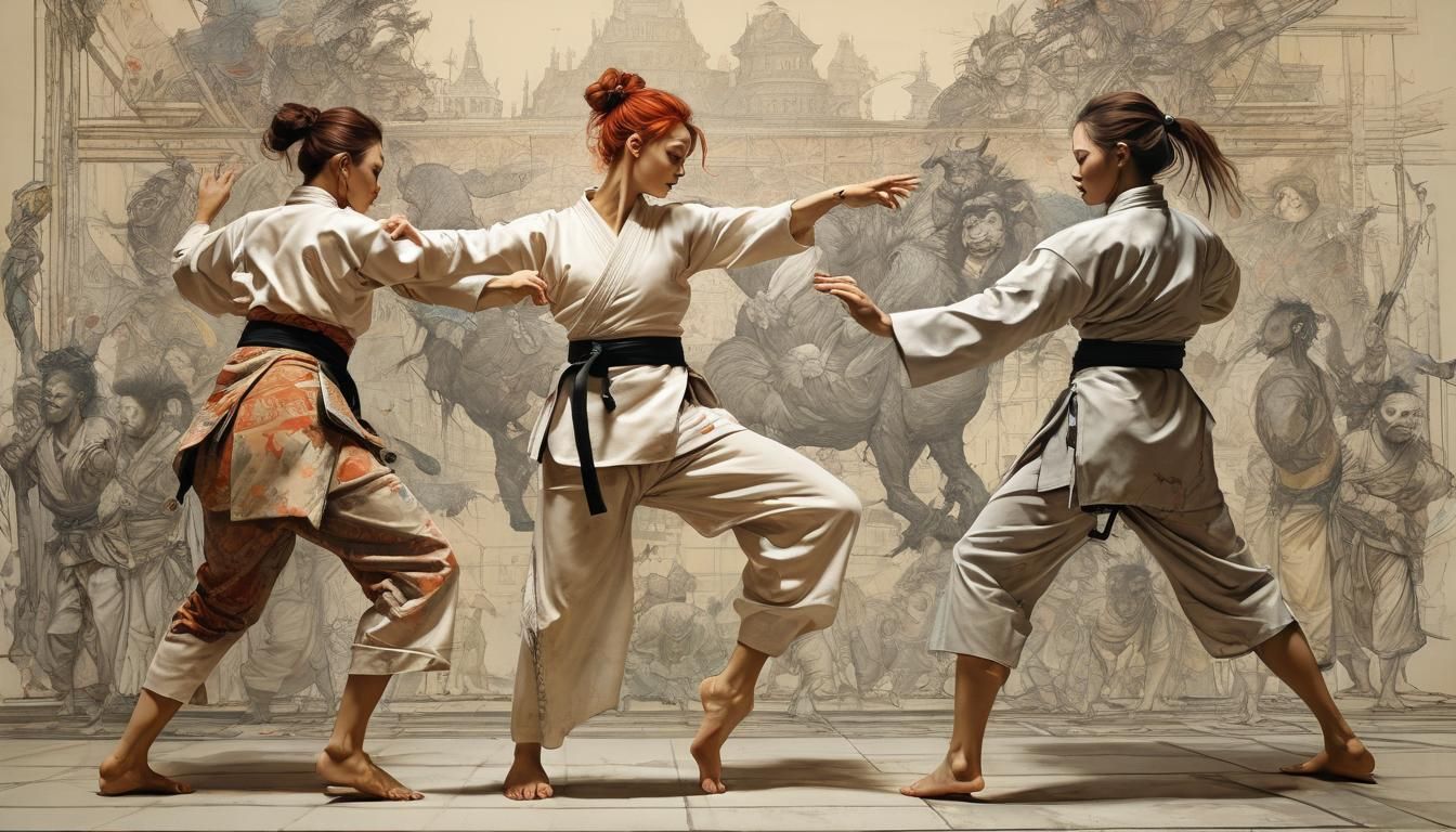 High Stakes Kempo in Arthur Rackham Style