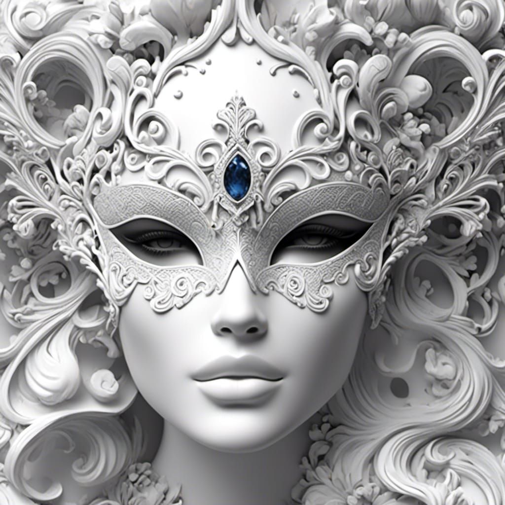 Elegant Venetian Masquerade Mask with Gemstones
