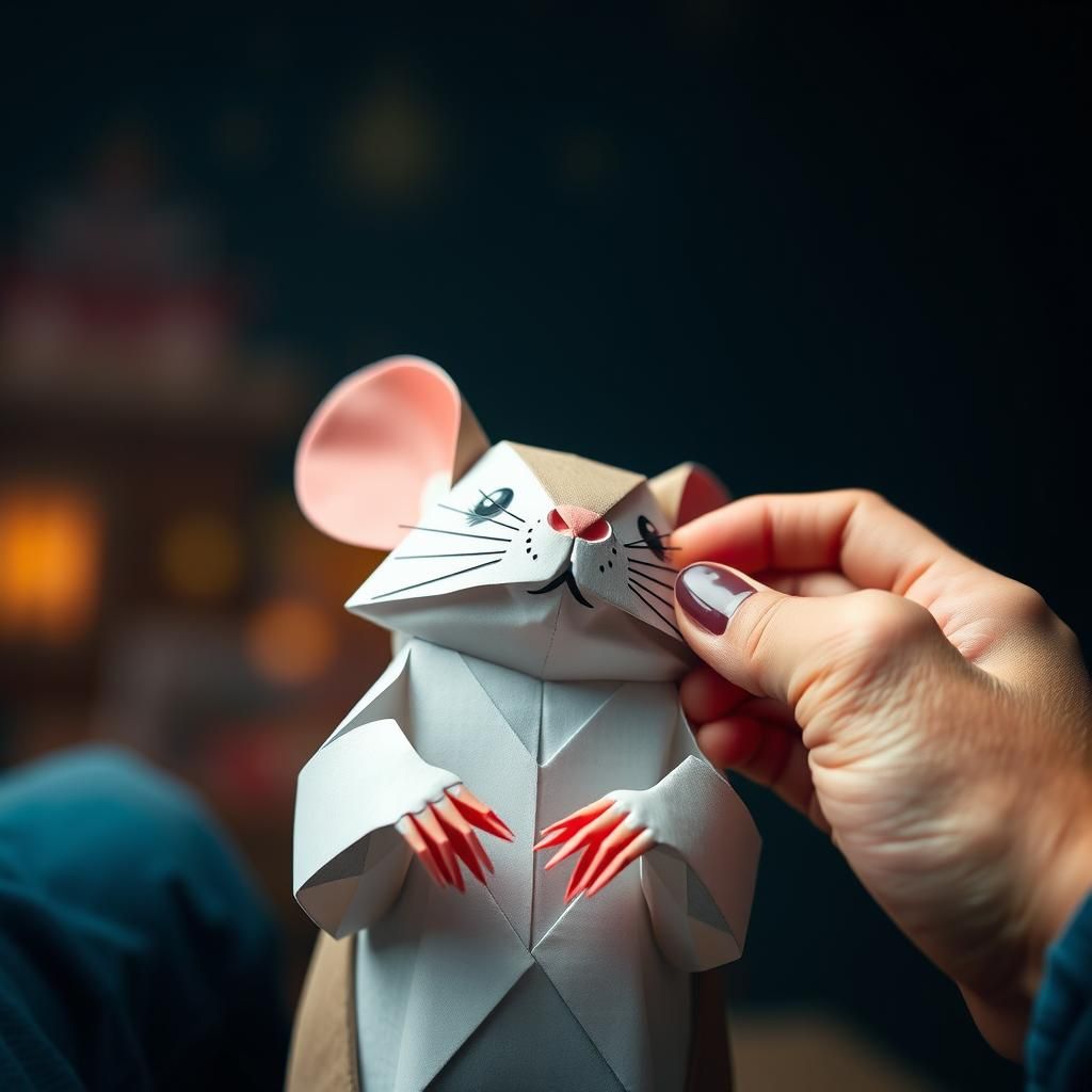 Cute Origami Mouse Selfie Papercraft