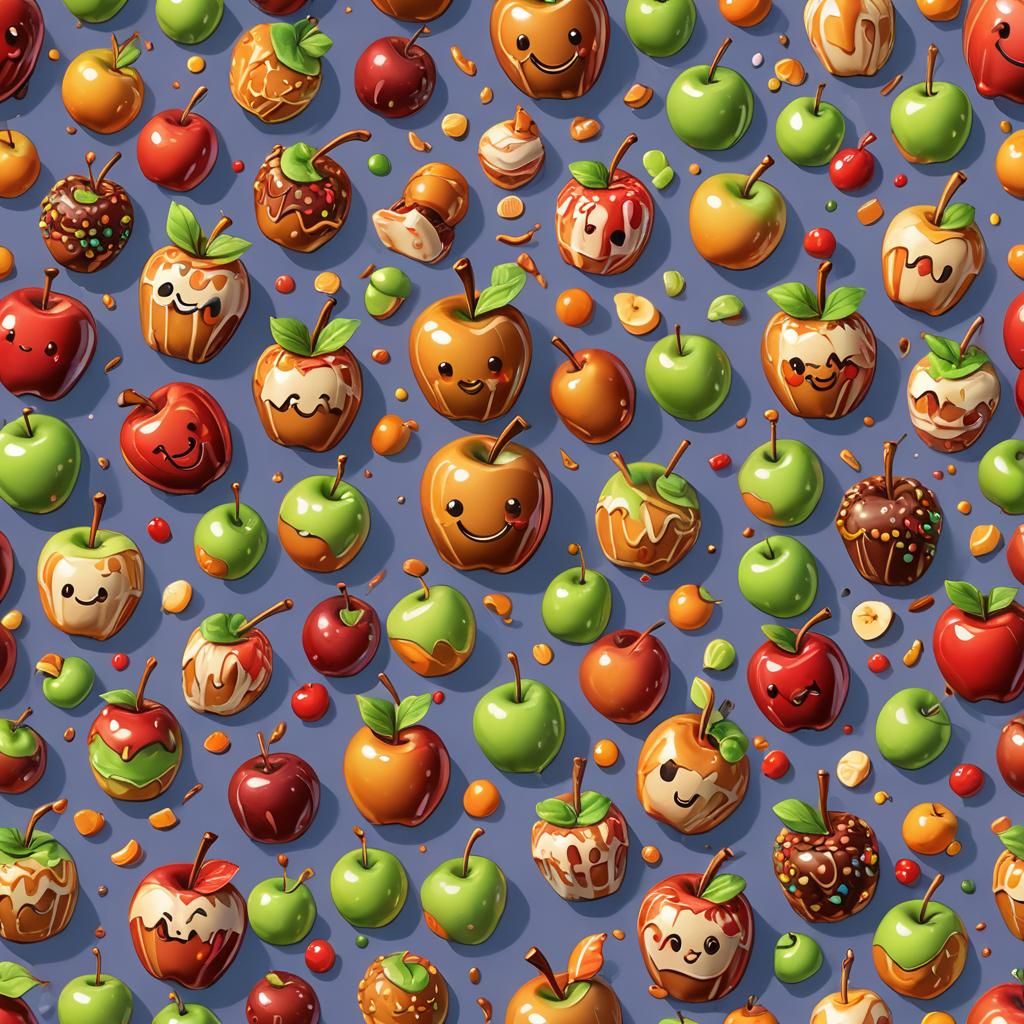 Chibi Caramel Apple with Smile: Candy Art
