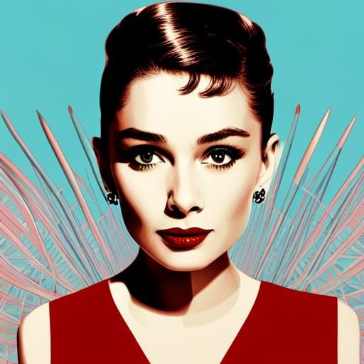 Audrey Hepburn Pop Art Screen Print