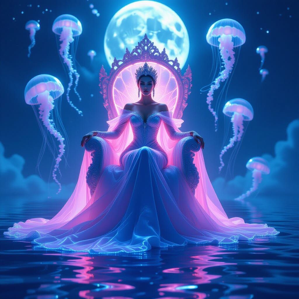 Ethereal Empress Ascending: A Surreal Portrait