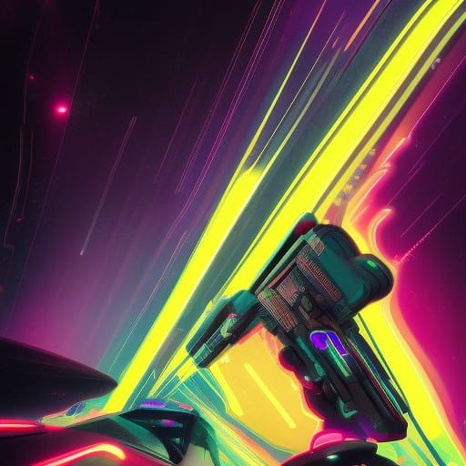 Cyberpunk Galaxy in Neon Dystopia