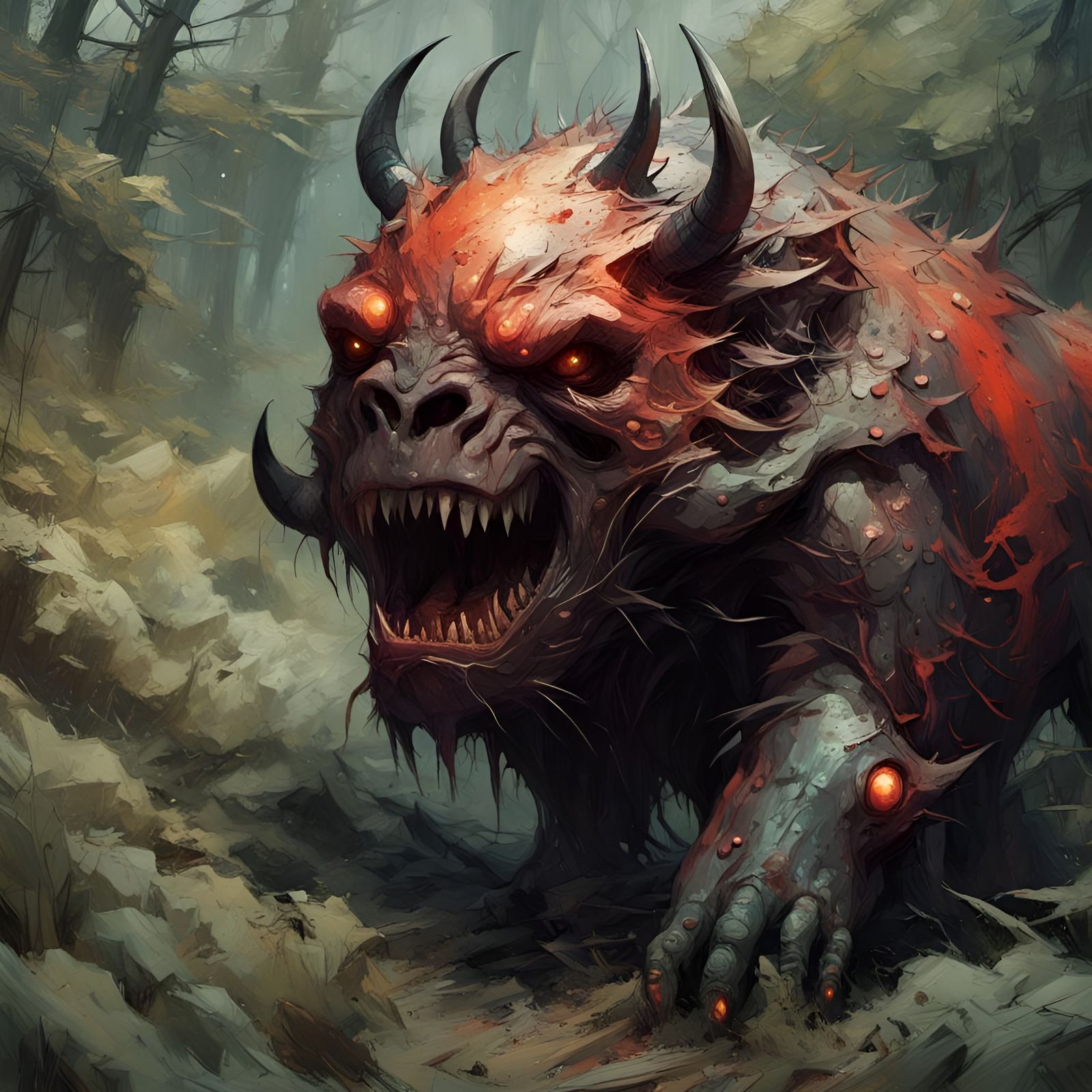 Infernal Monster Beast with Constellation Map