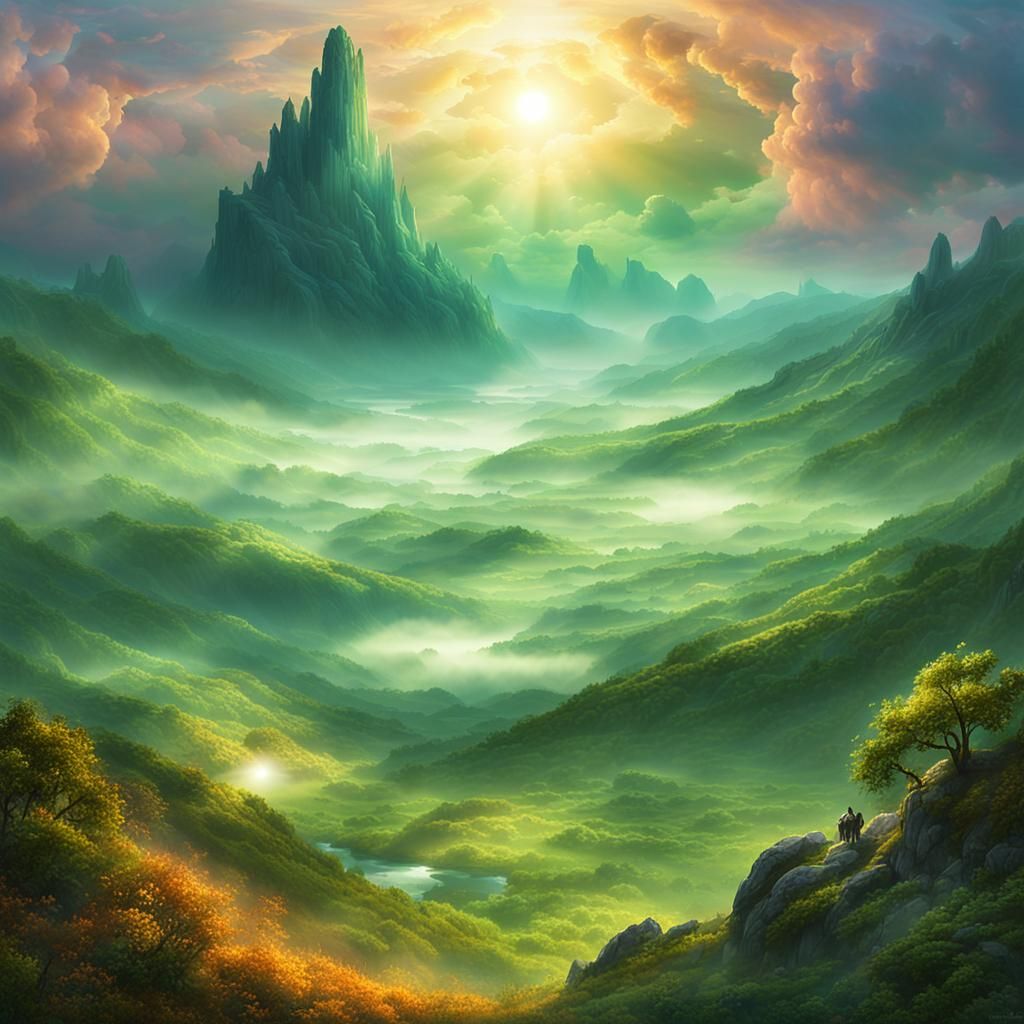 Mystical Portal Shimmers in Ethereal Valley