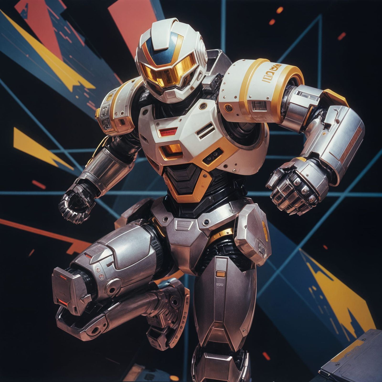 90's Style Photo of a Sentai Robot