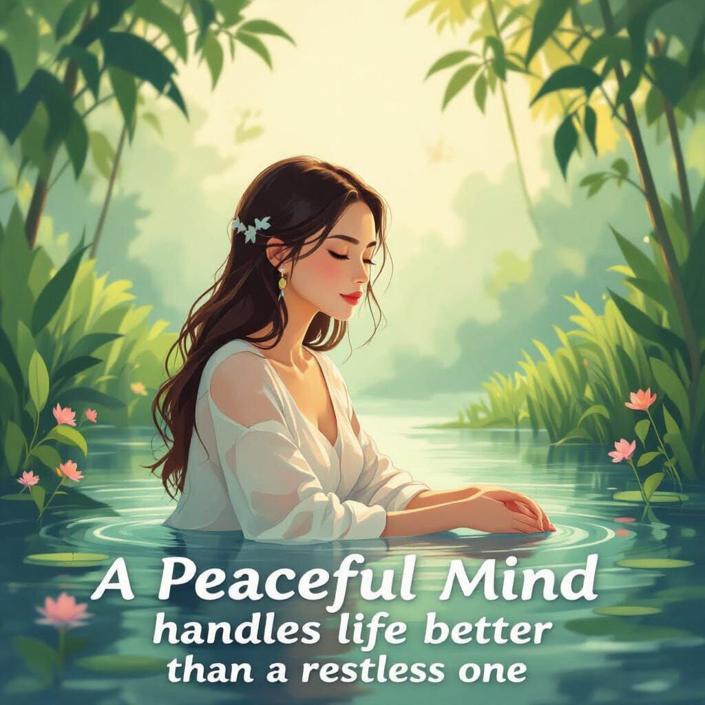 Serene Woman Poster in Pastel Colors