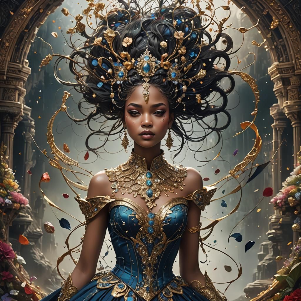 Ethereal Persian Woman in Fantasy Art Illustration