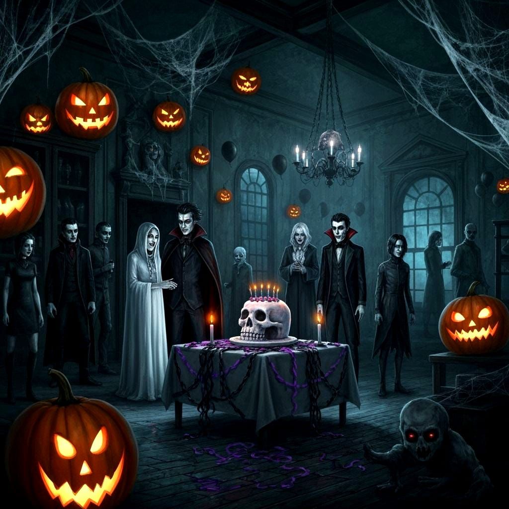 AI Generates Spooky Birthday Party Scene