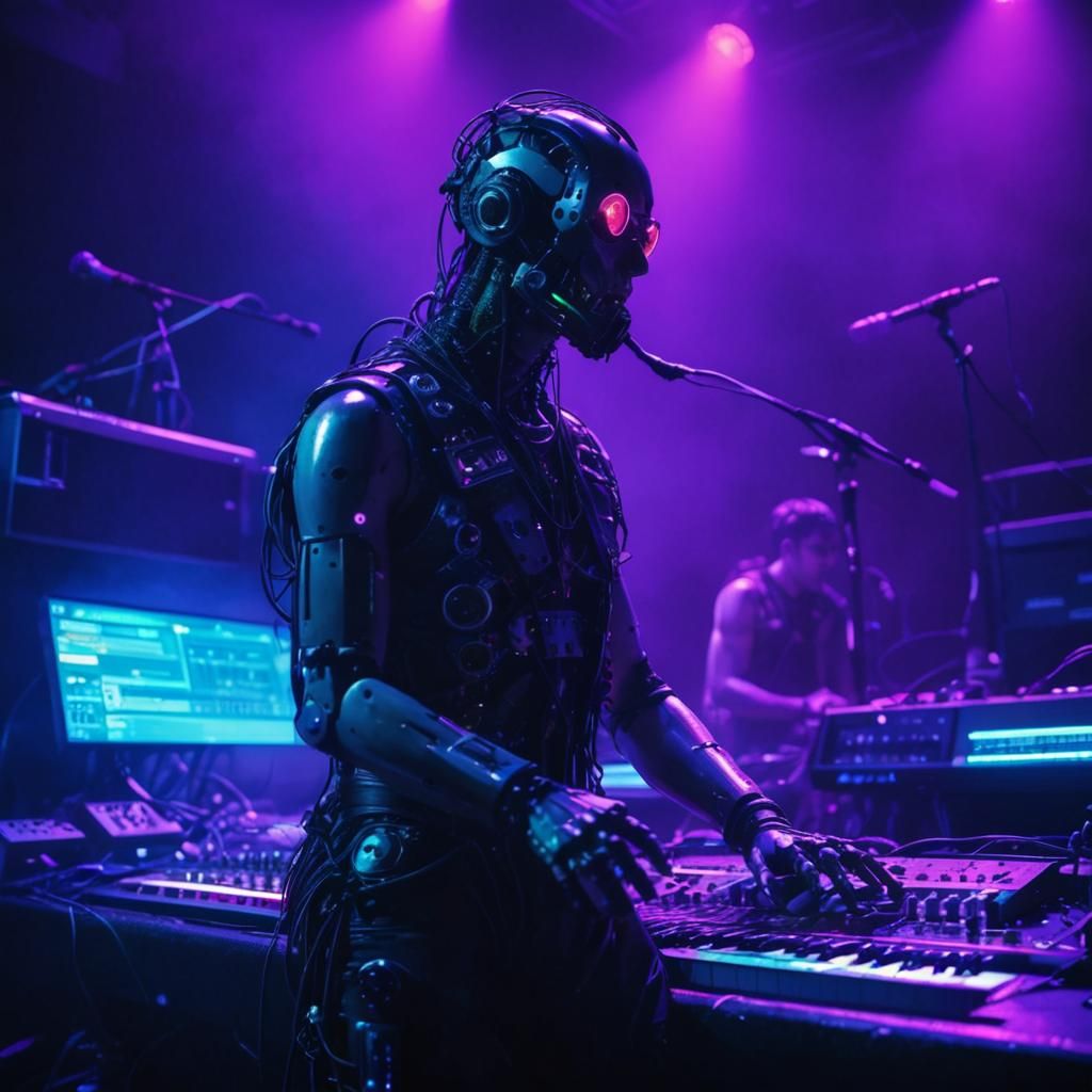 Cyberpunk Rock Band Live Concert Photography