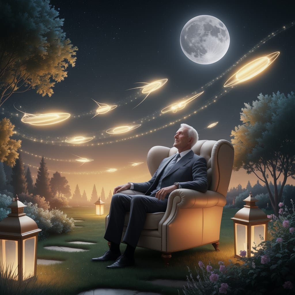 Enchanted Evening: Luminous Crafts in a Moonlit Garden