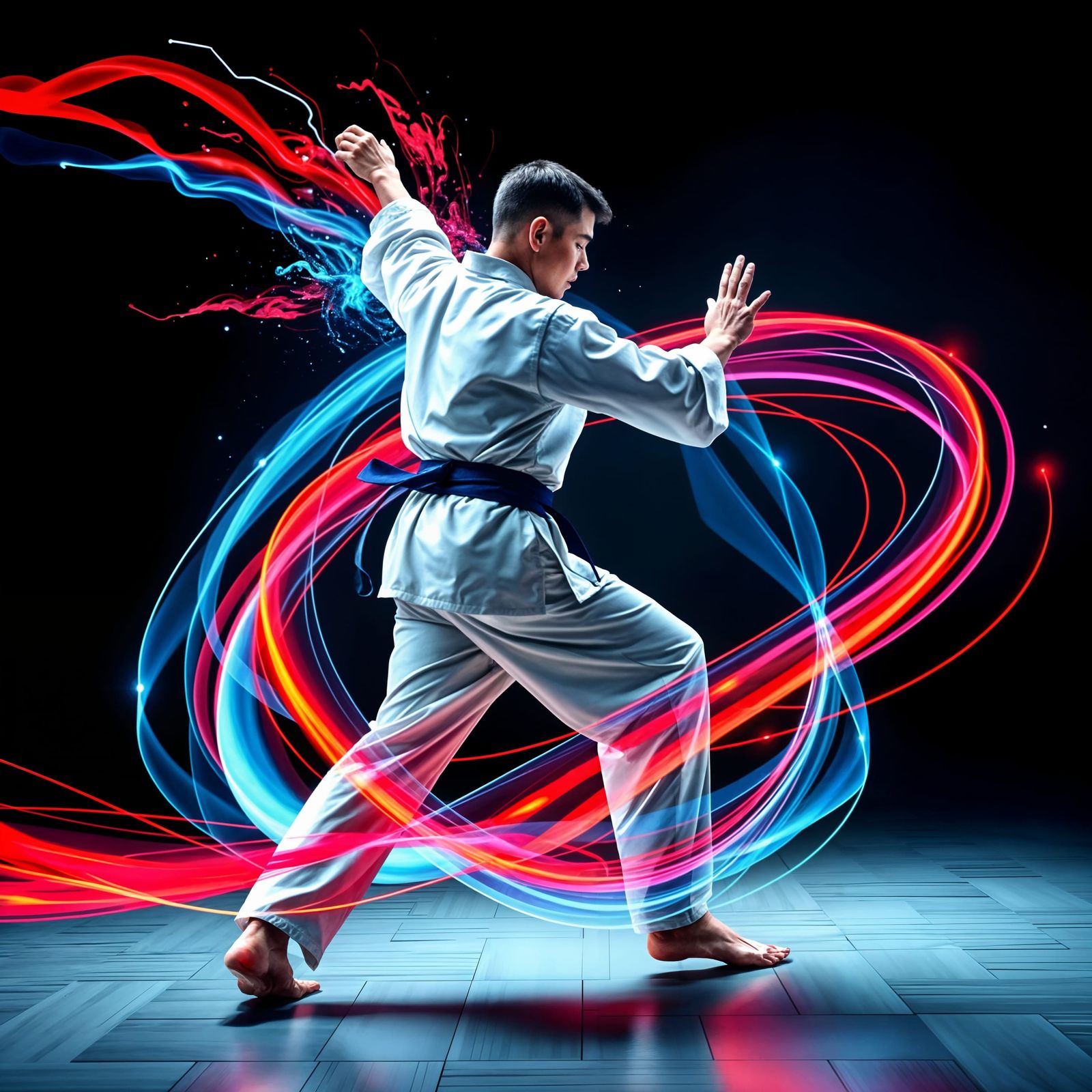 Dynamic Karate Kata as Abstract Light Painting