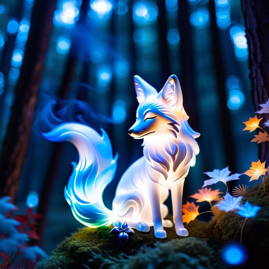 Ethereal Smoke Fox at Forest Shrine