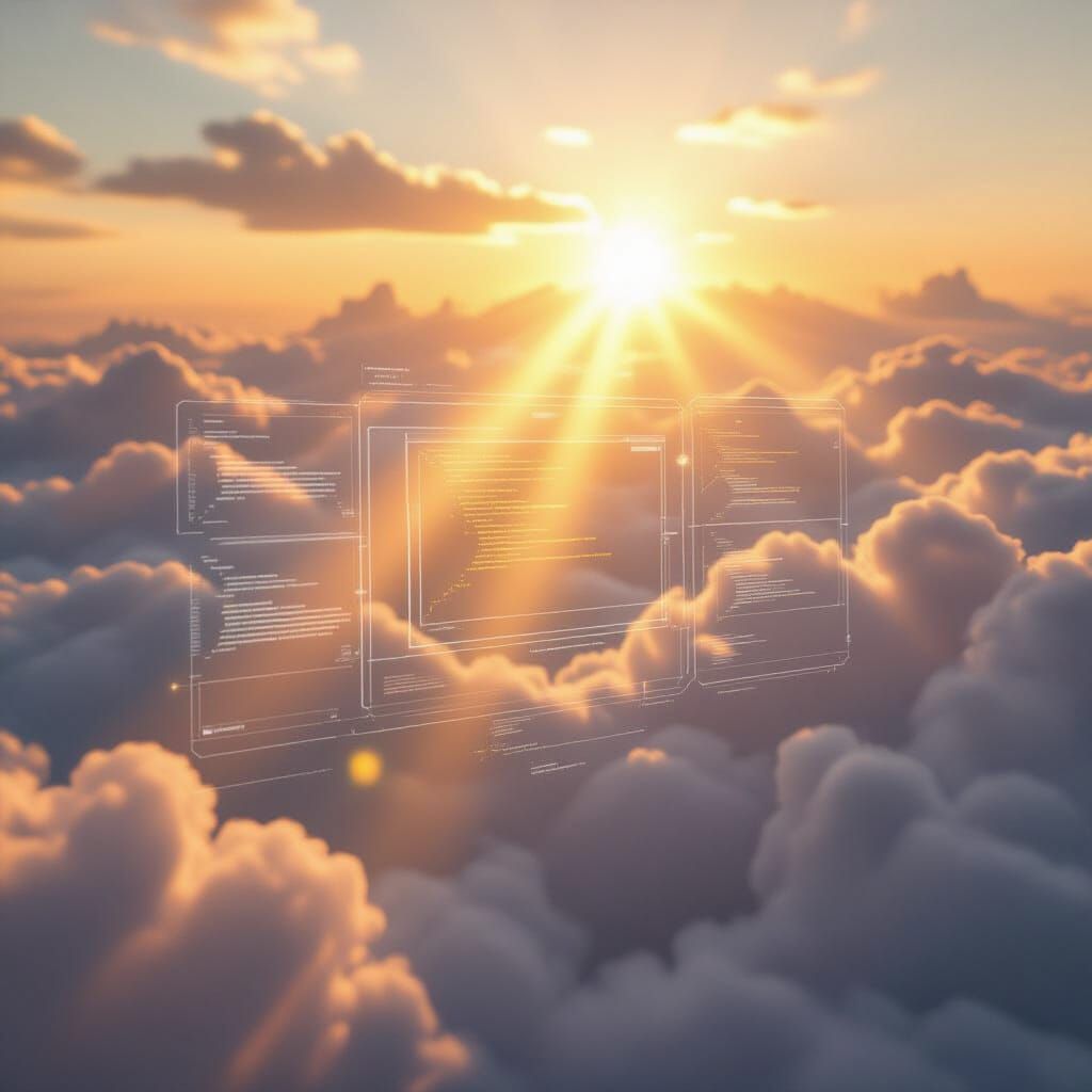 Divine Sunshine Beam Illuminates Web Design Interface