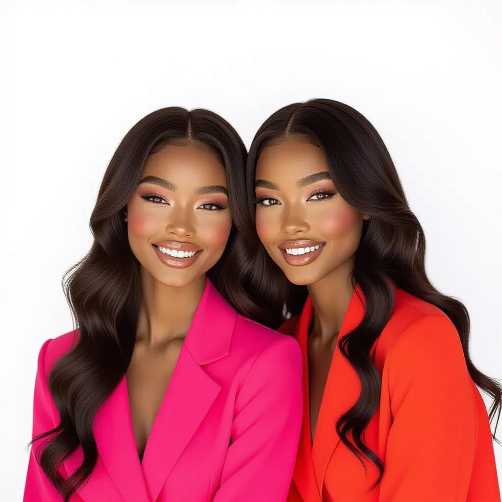 Stunning Black Female Models in Vibrant Portrait