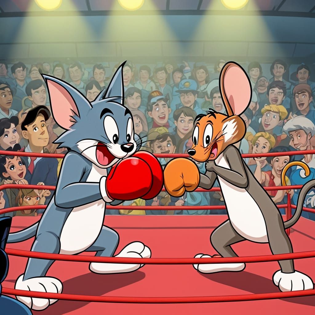Retro Cartoon Boxing Chaos