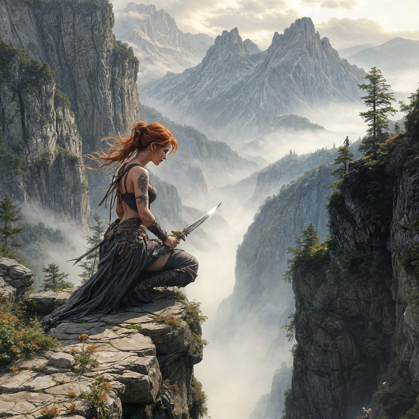 Adventuress vs Orc: Mountain Bridge Battle