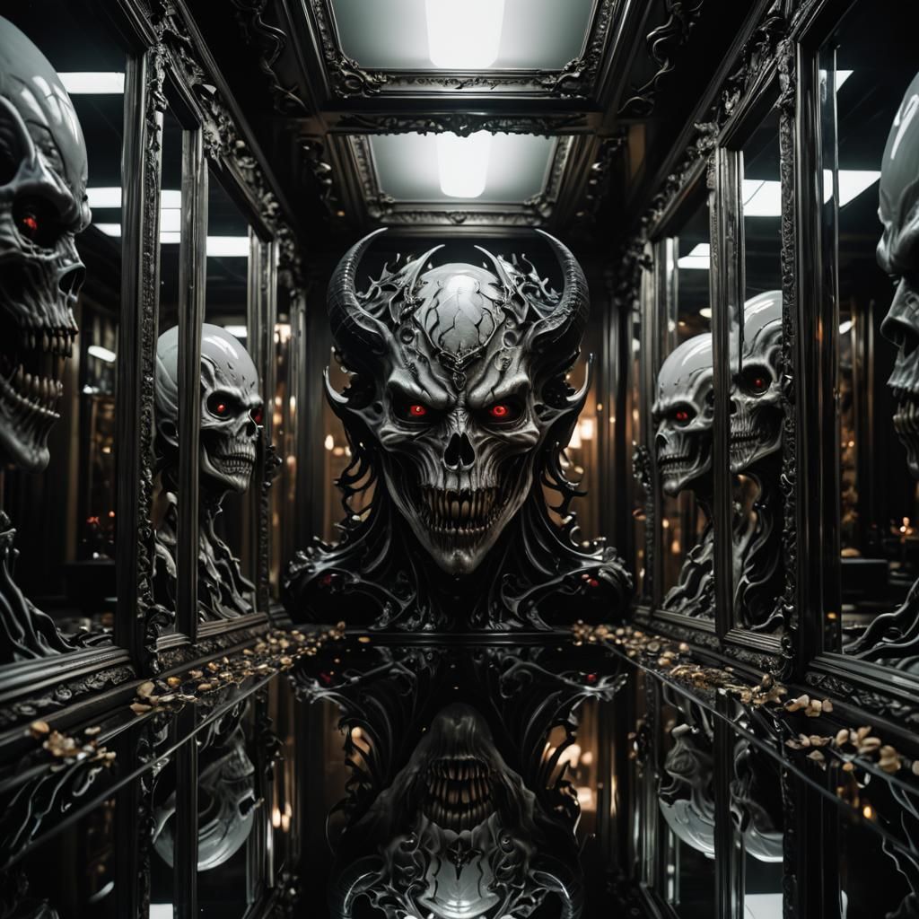Demonic Entities Reflected: Gloomy Mirror Distortions
